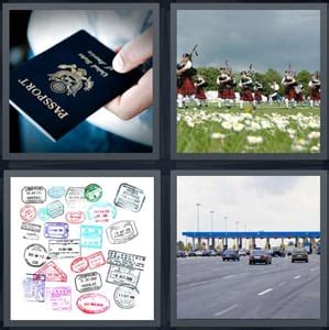4 pics 1 word stamp|4 Pics 1 Word Answers for Passport, Bagpipes, .